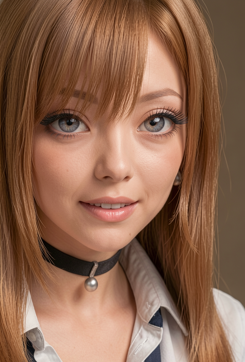 imagen fotorealista, pelo, piel, ojos, boca, ropa, totalmente realistas, humana realista, proporciones reales, manteniendo la identidad del personaje. 4k, iluminacion realista