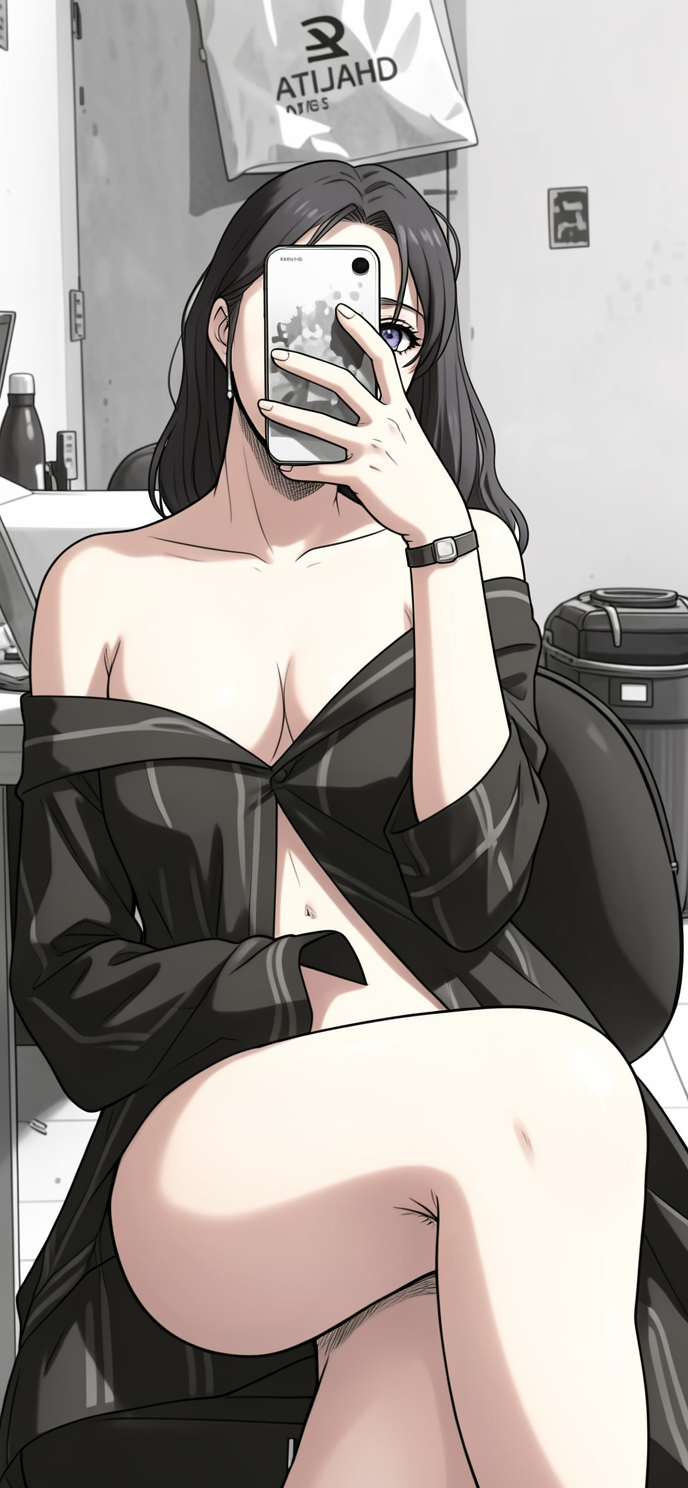 Turn her into an hentai anime showing her panties